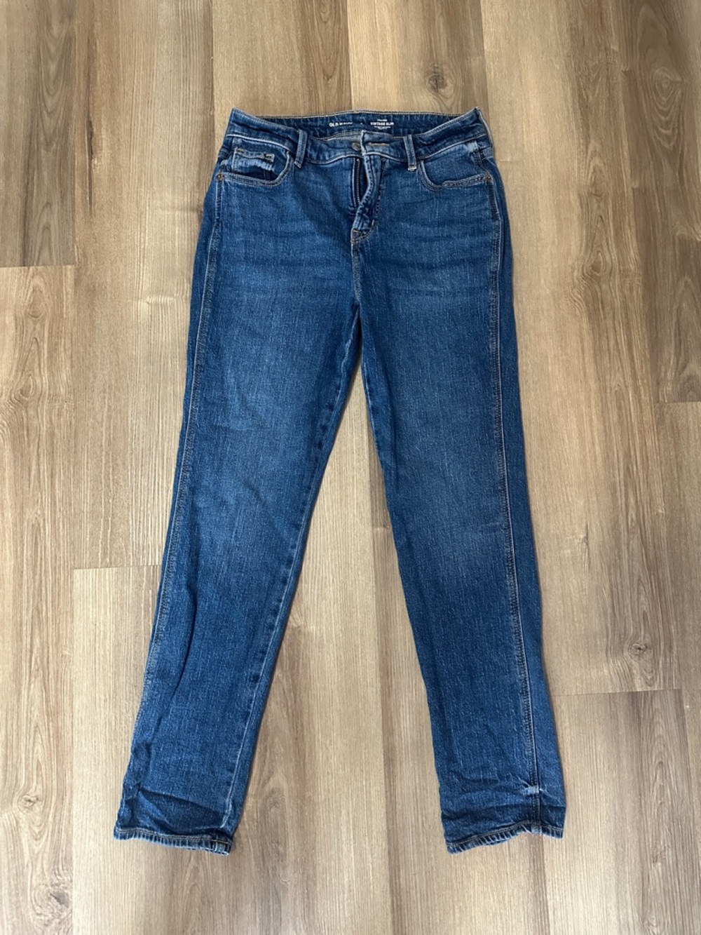 Old Navy Women's Deep Blue Straight-Leg Jeans